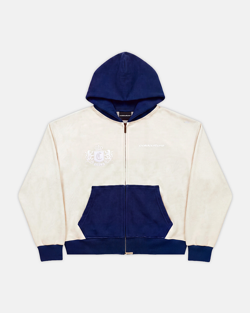 REVERSE FLEECE ZIP HOODIE HEATHER GREY - Cold Culture #packshot