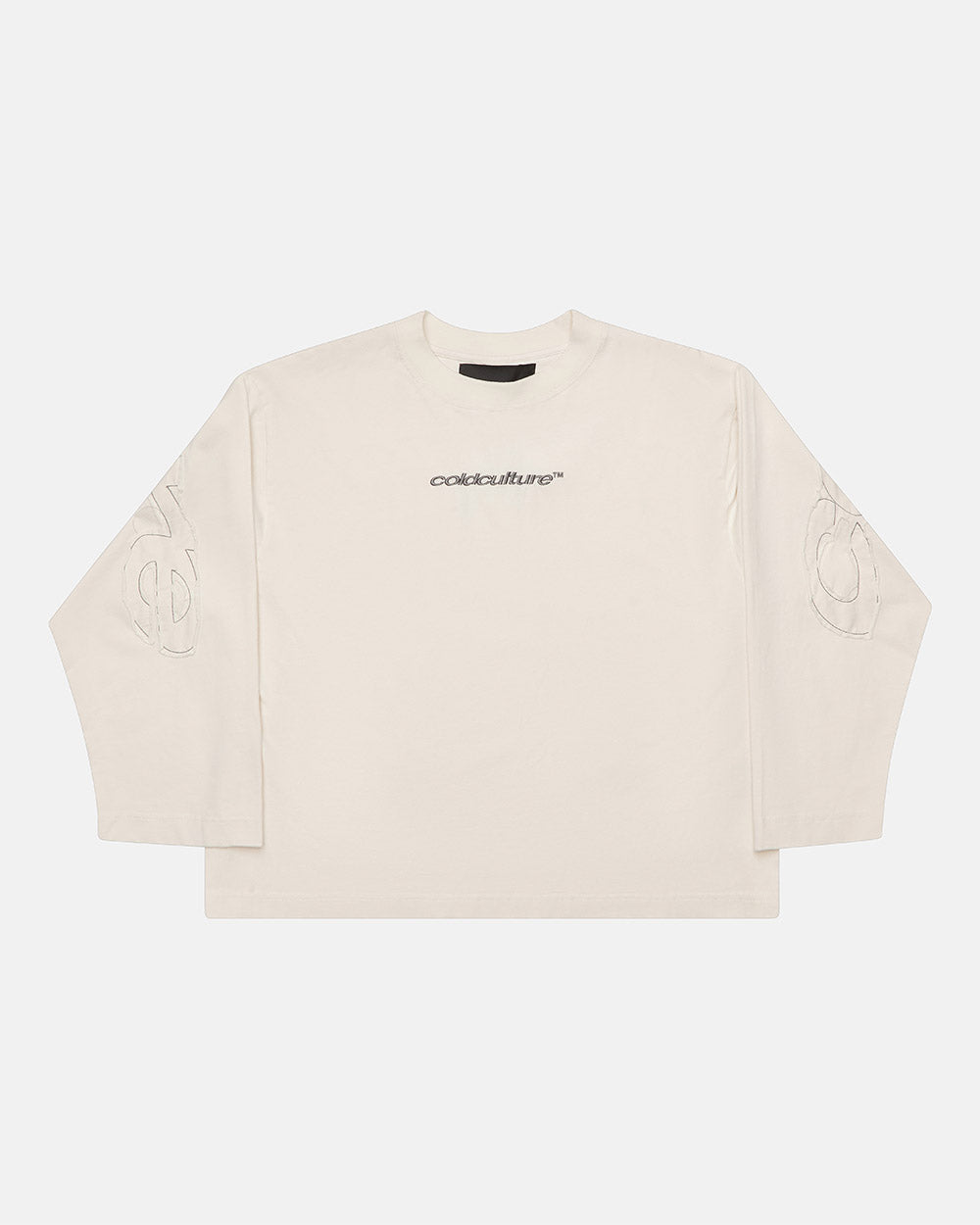 DISTRESS CURVED LONGSLEEVE LIGHT GREY