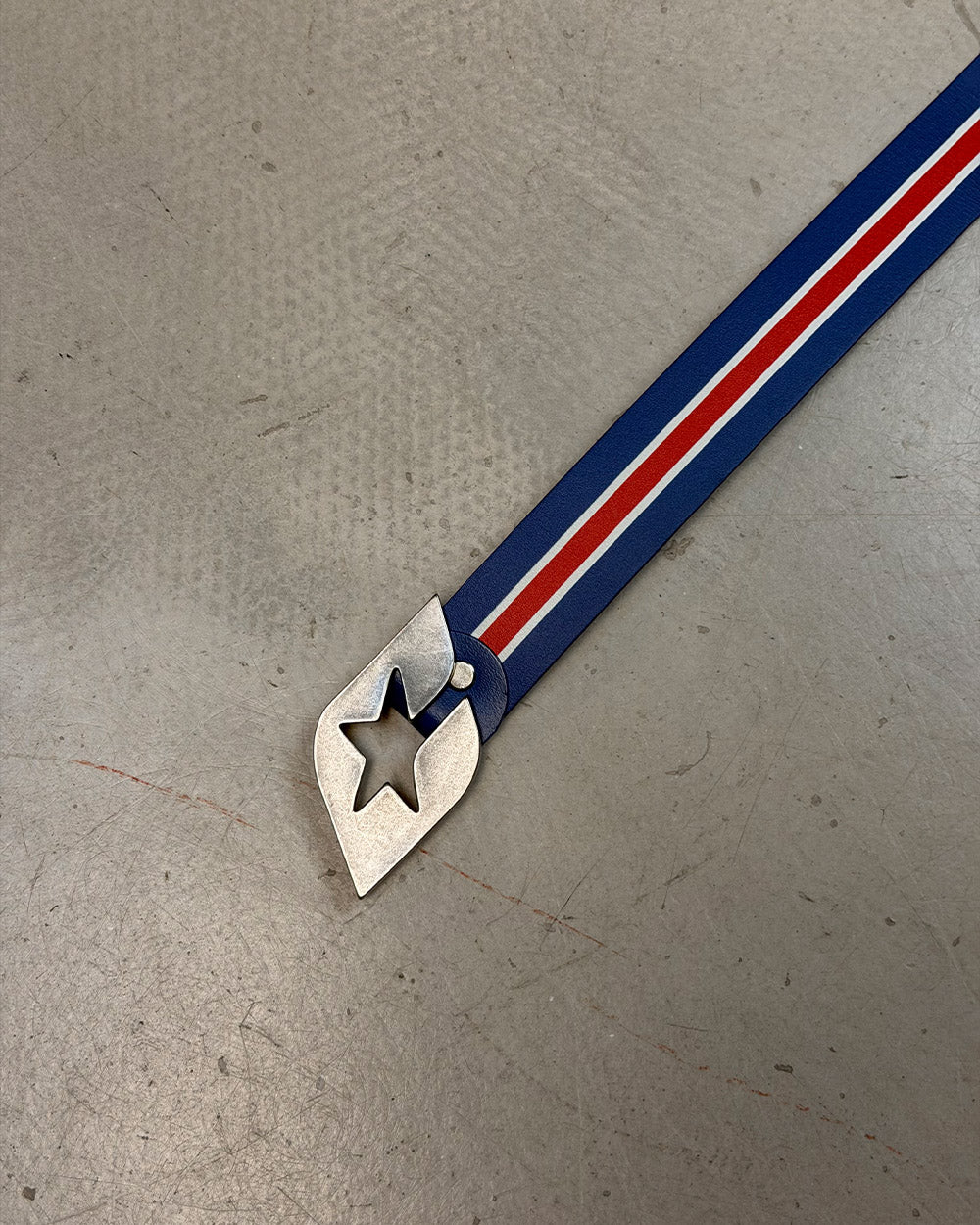 CHEERS LEATHER BELT BLUE & RED