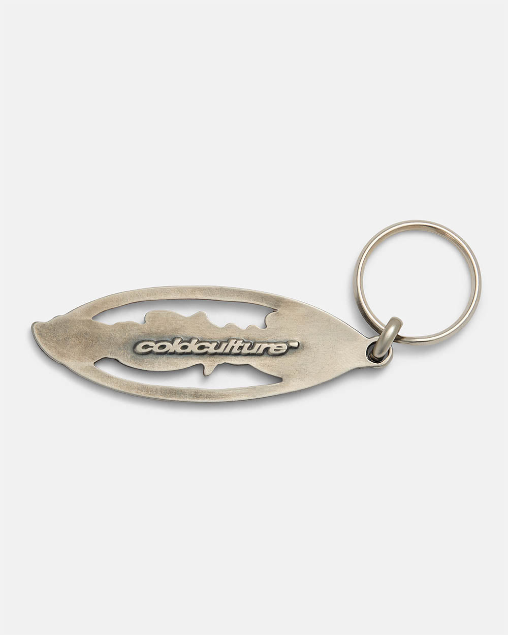 SCRIPT KEYCHAIN METAL SILVER