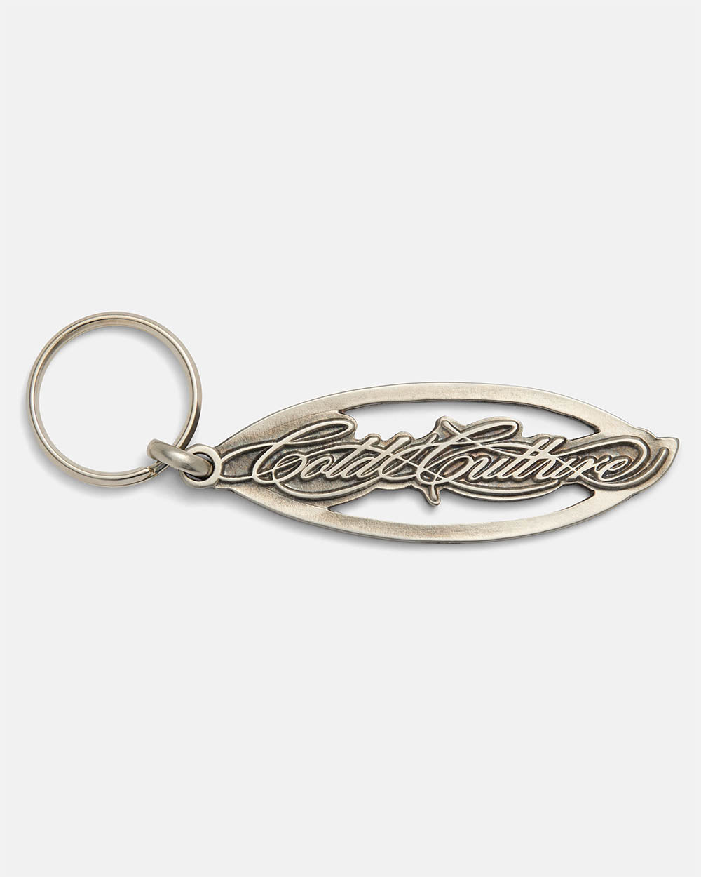 SCRIPT KEYCHAIN METAL SILVER