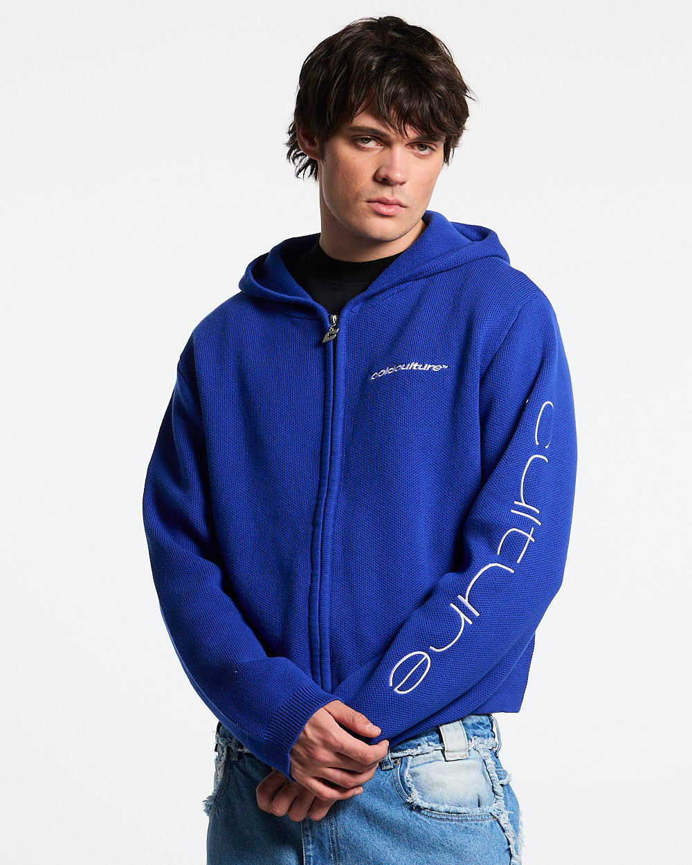 TRIPPY STOP ZIP KNIT BLUE