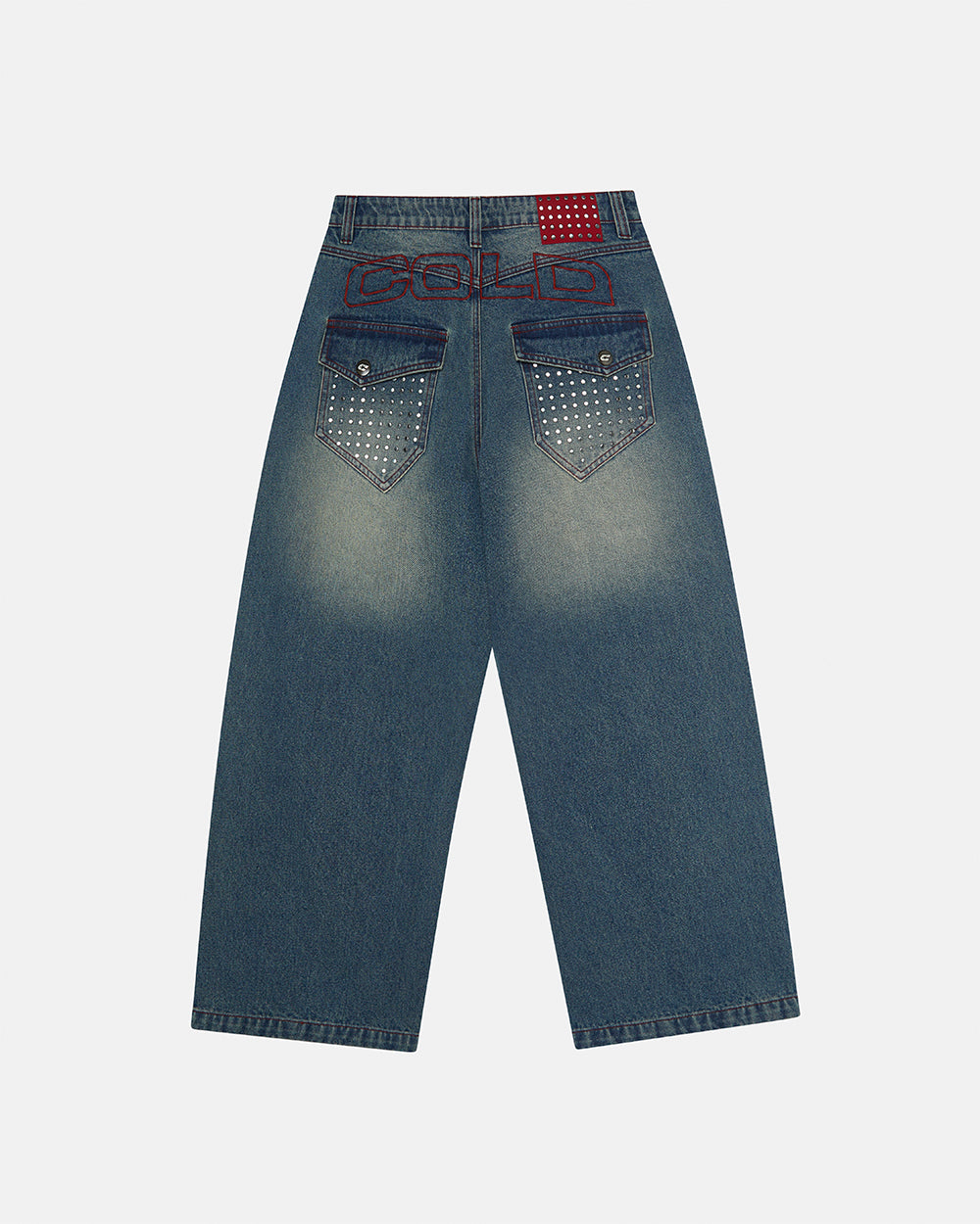 STUDS PANTS LIGHT BLUE DENIM