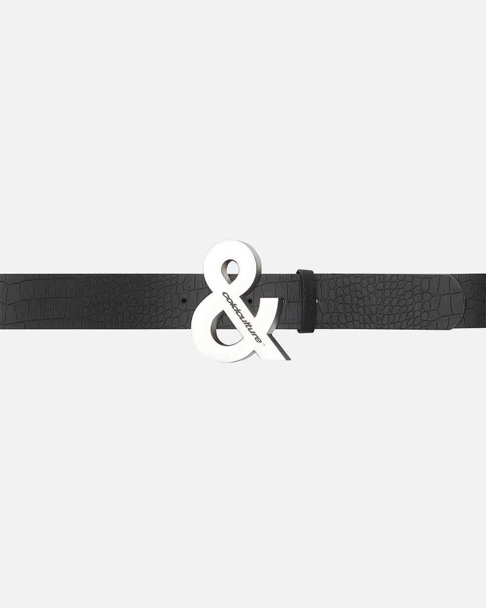SNAKE & SKIN LEATHER BELT BLACK