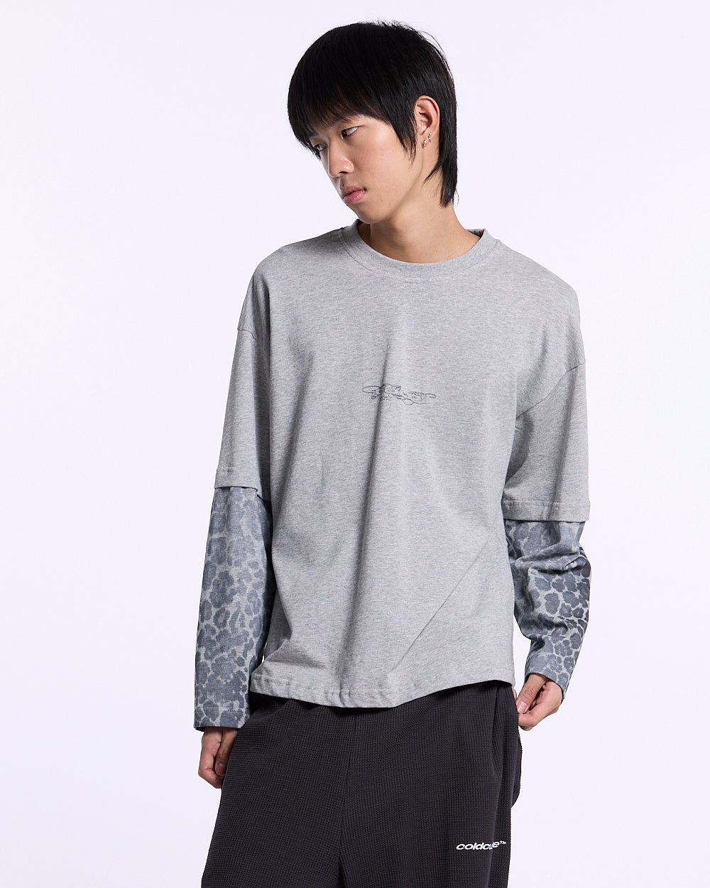 TABBY DOUBLE LONGSLEEVE TEE HEATHER GREY