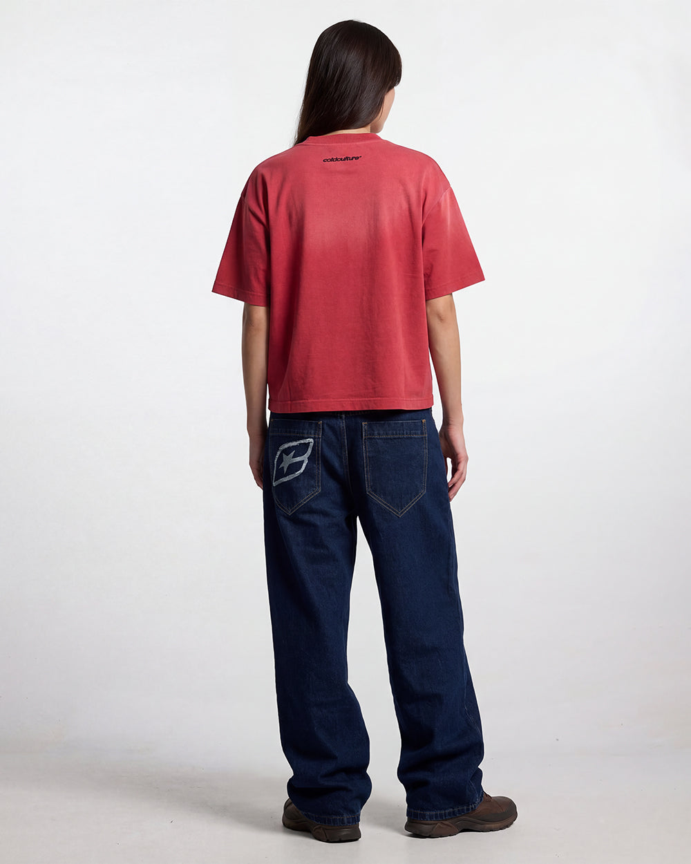 CROSSED SCRIPT TEE RED