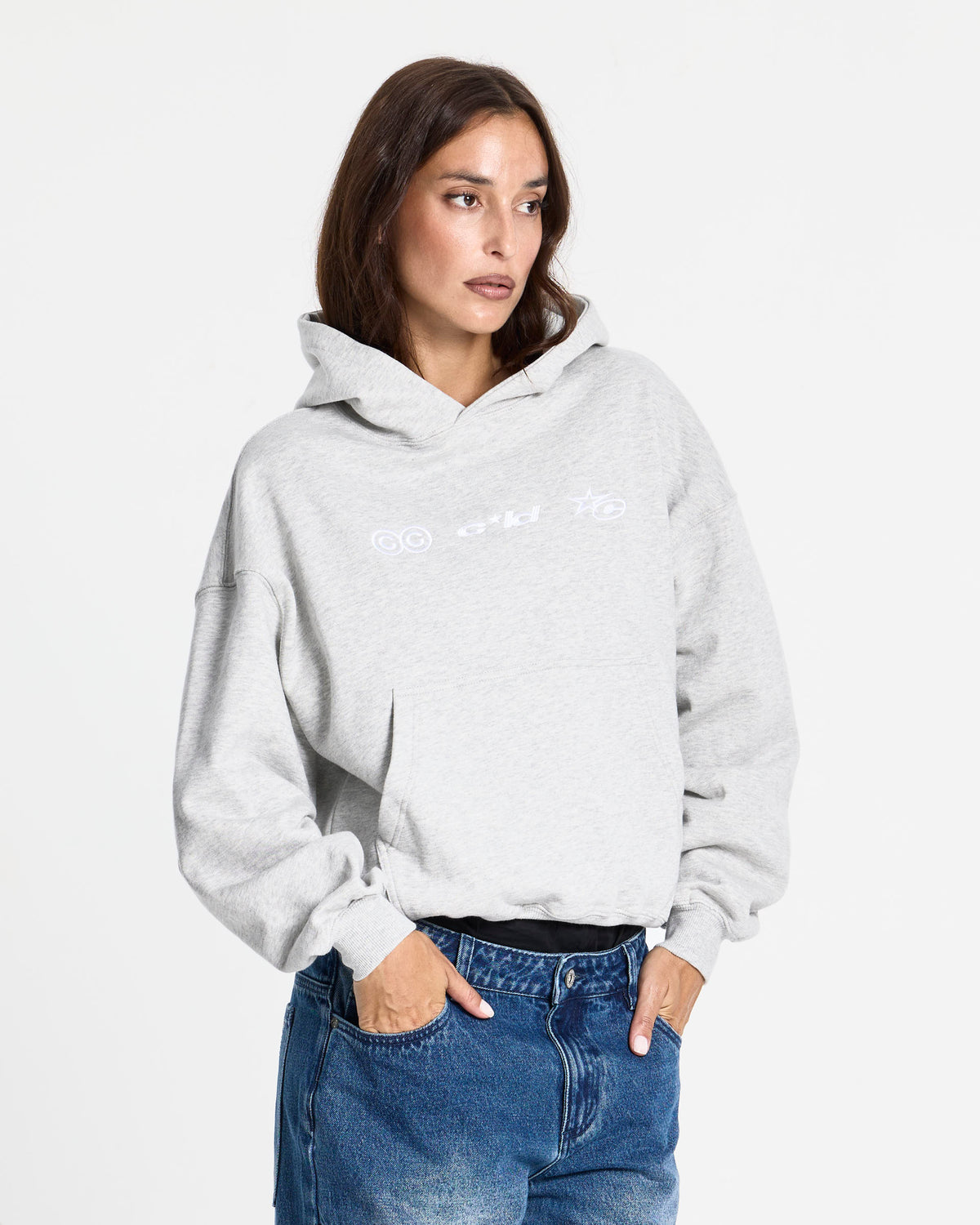VERTICAL HOODIE HEATHER GREY - Cold Culture #woman