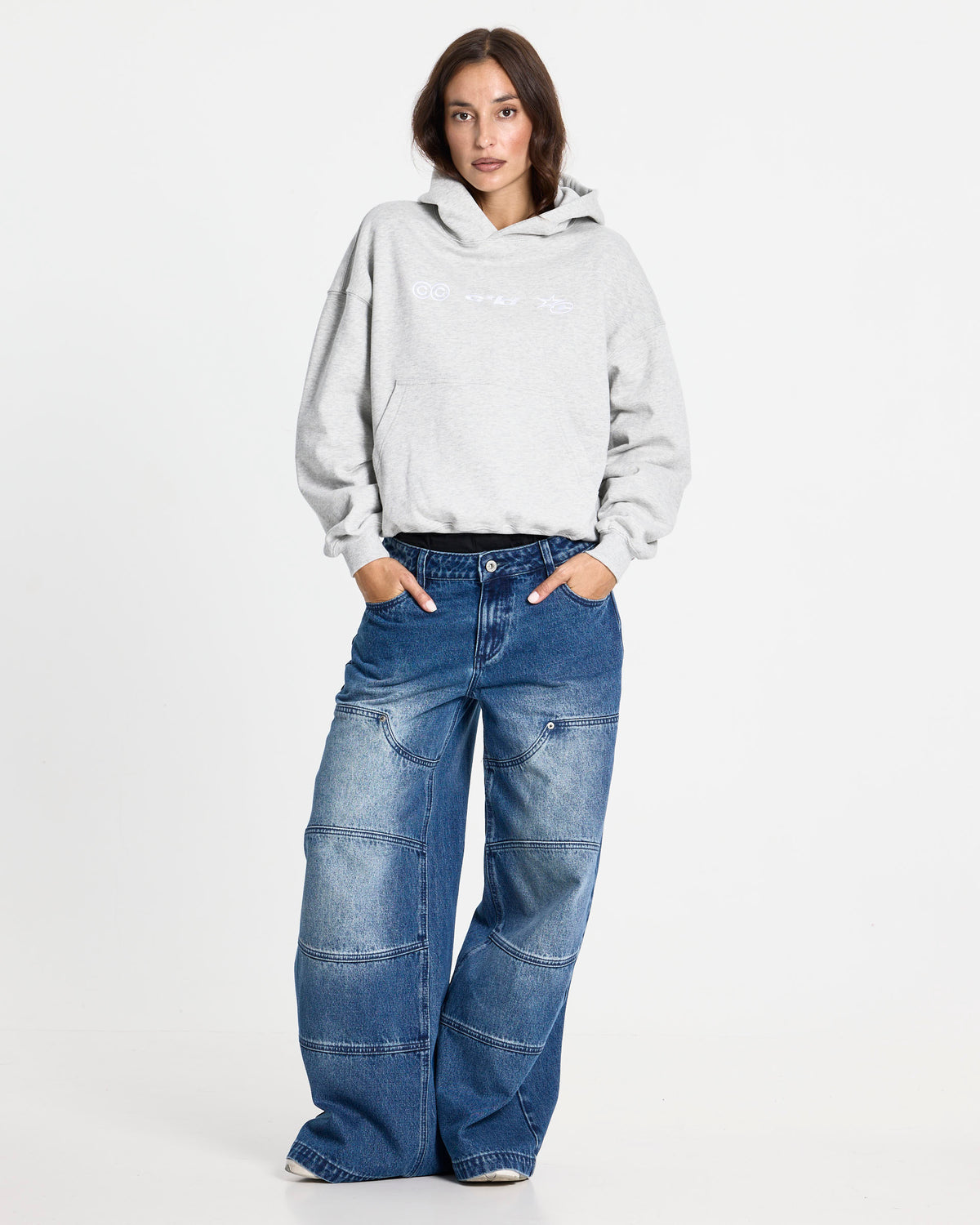 VERTICAL HOODIE HEATHER GREY - Cold Culture #woman
