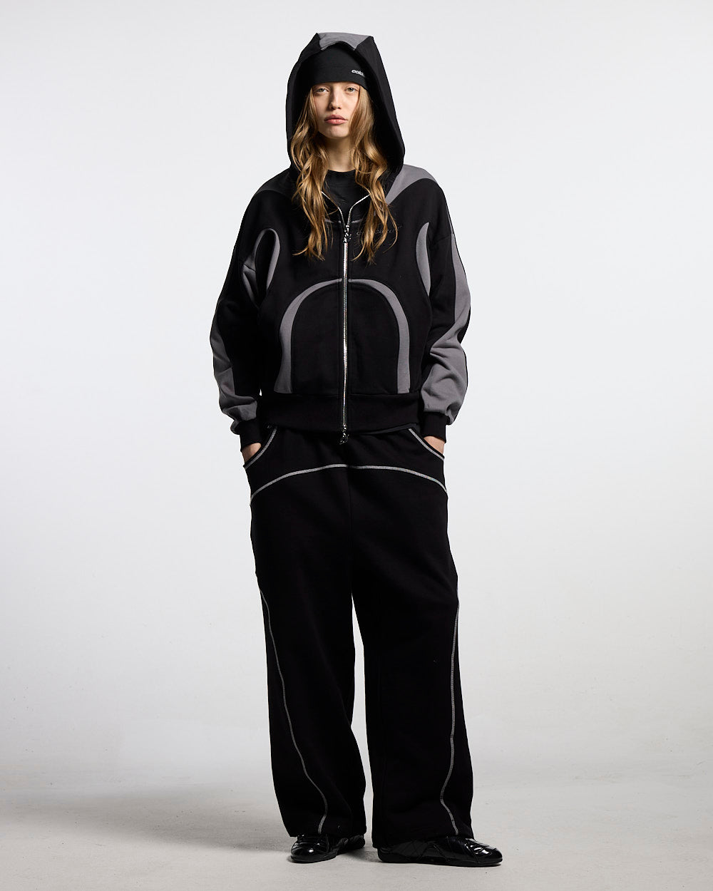 TAKE OFF FLEECE ZIP HOODIE BLACK