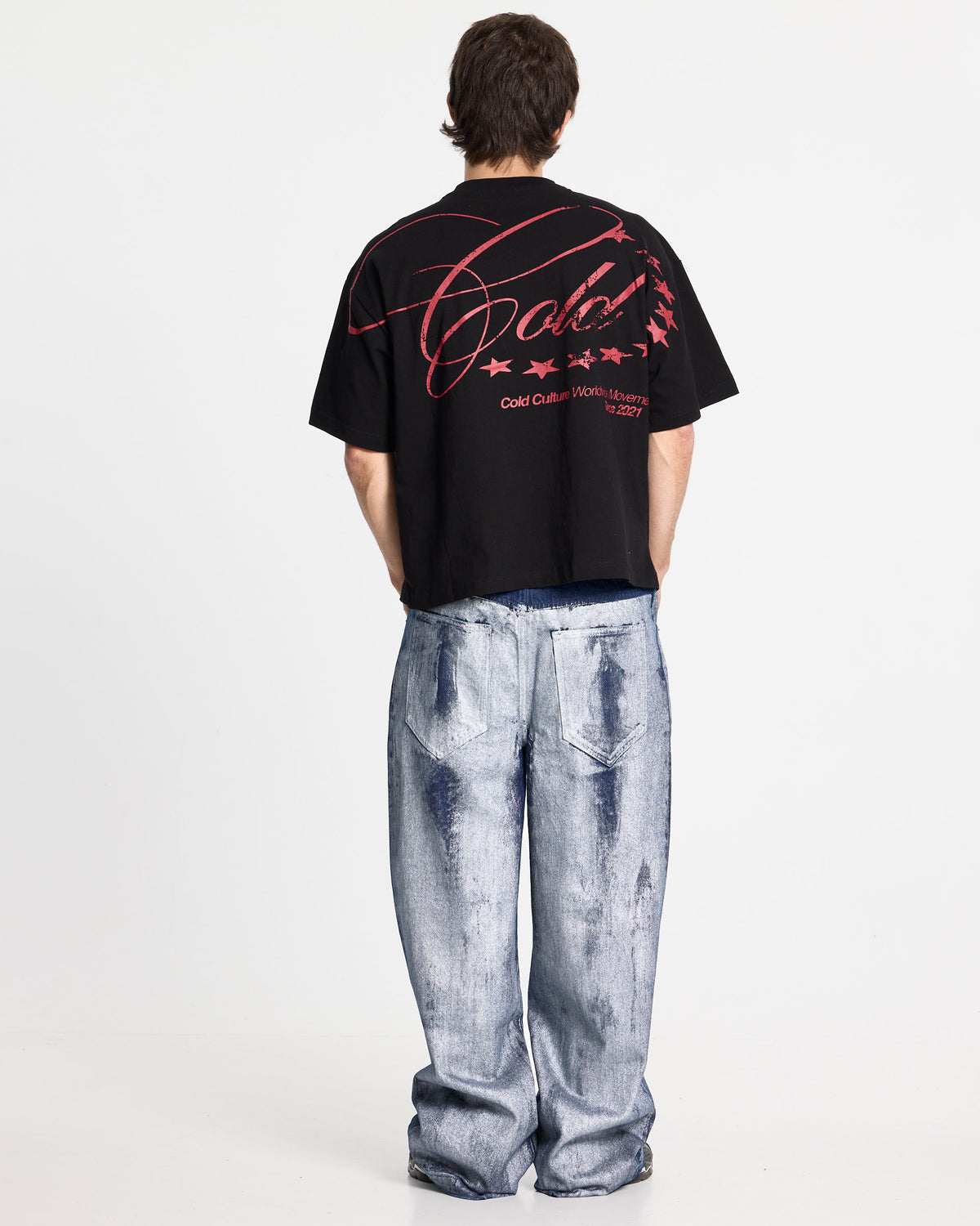 WORLDWIDE STARS TEE BLACK