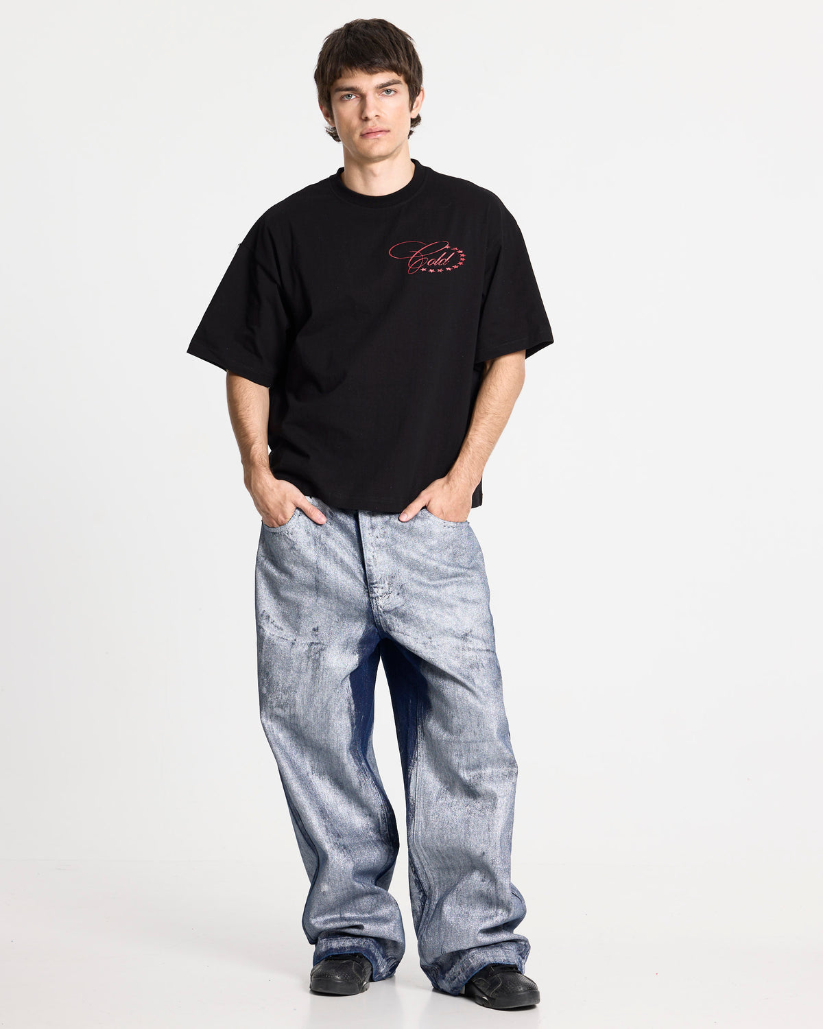 WORLDWIDE STARS TEE BLACK