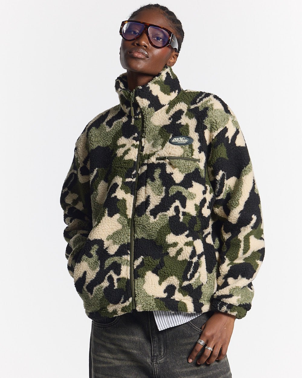ABSTRACT FLEECE GREEN CAMO - COLD CULTURE