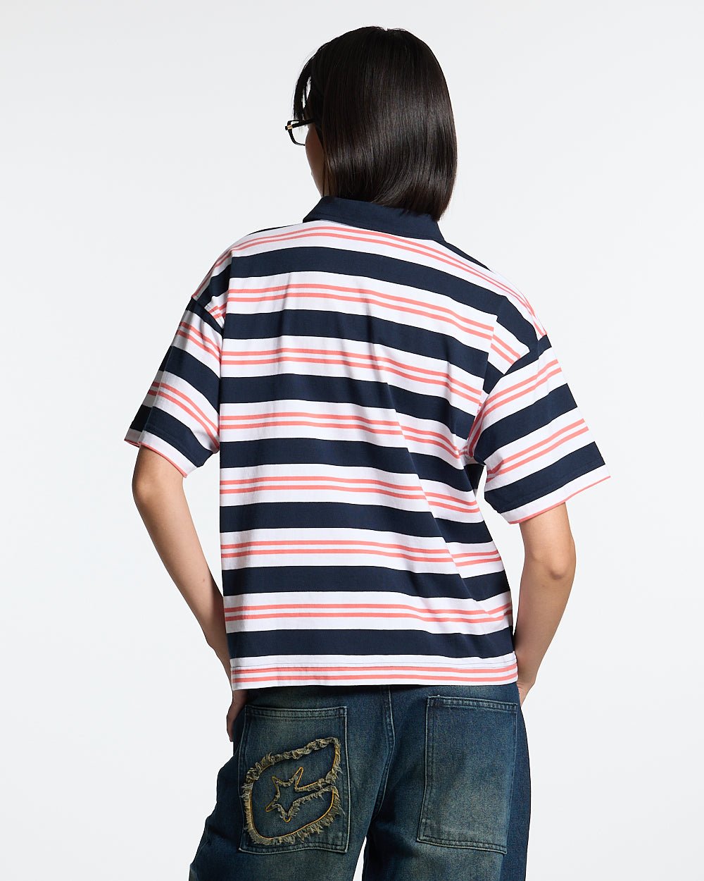 AEROSTRIPES POLO BLUE SEA/CORAL - COLD CULTURE