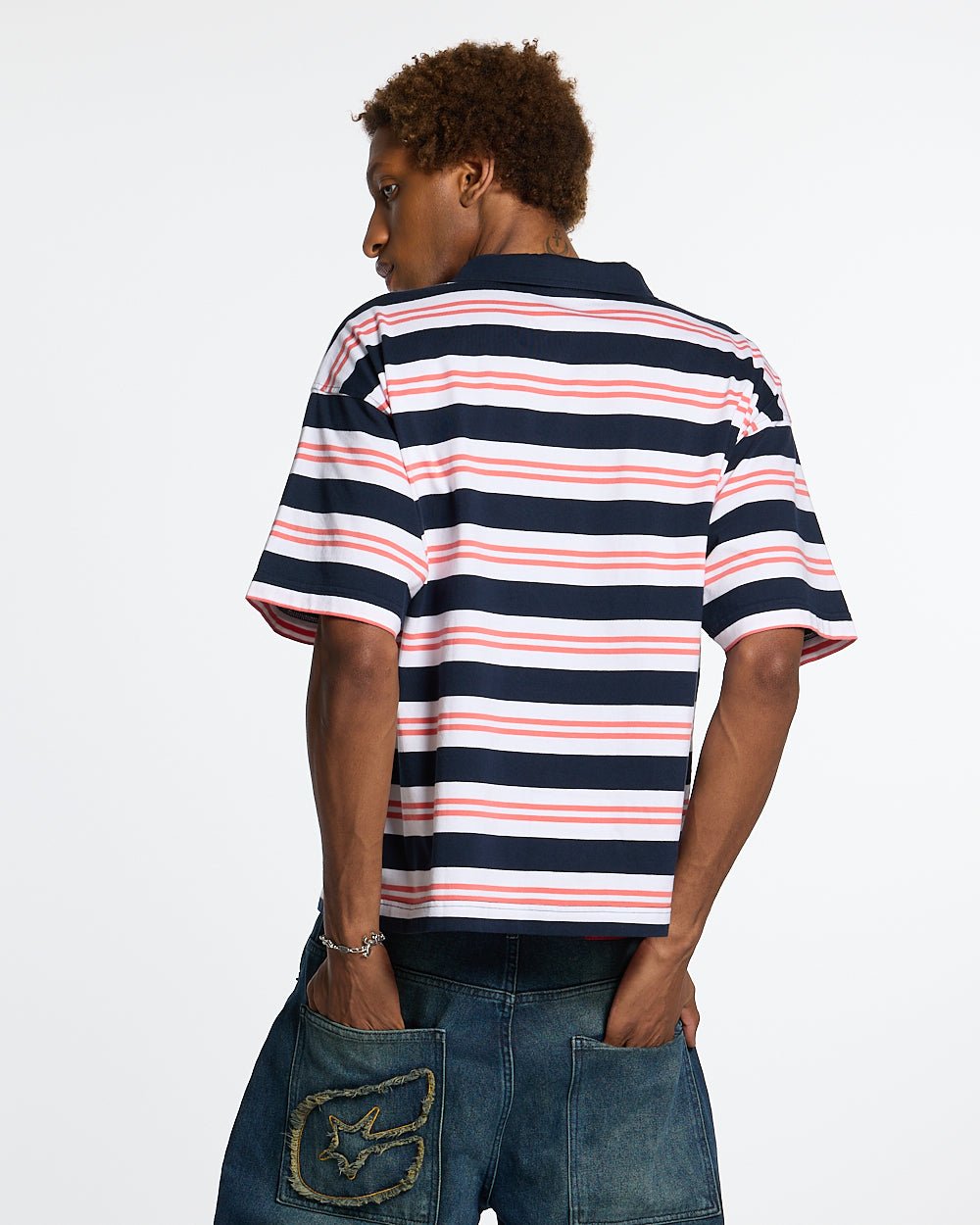 AEROSTRIPES POLO BLUE SEA/CORAL - COLD CULTURE