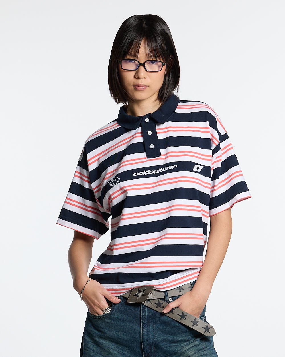 AEROSTRIPES POLO BLUE SEA/CORAL - COLD CULTURE