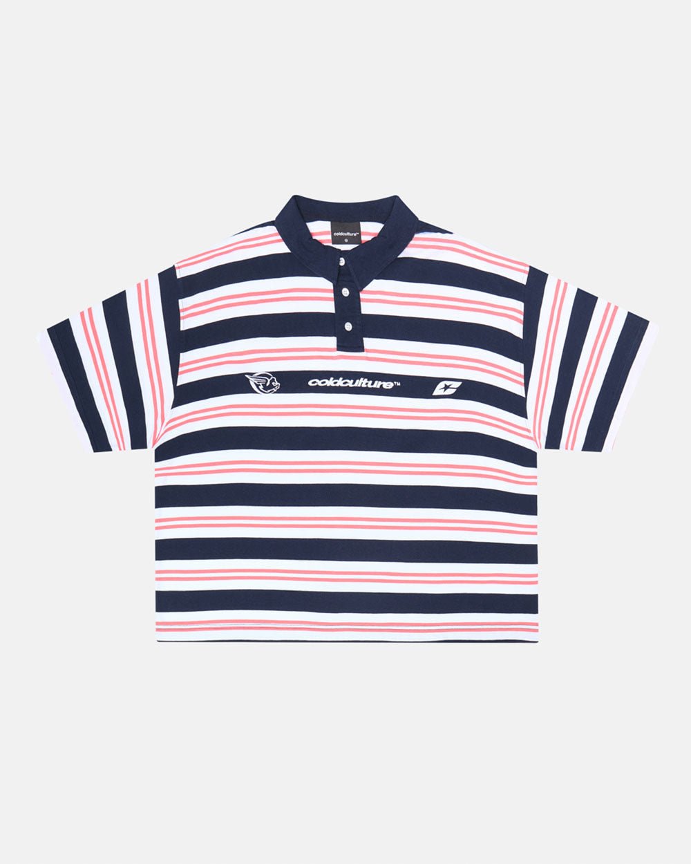 AEROSTRIPES POLO BLUE SEA/CORAL - COLD CULTURE