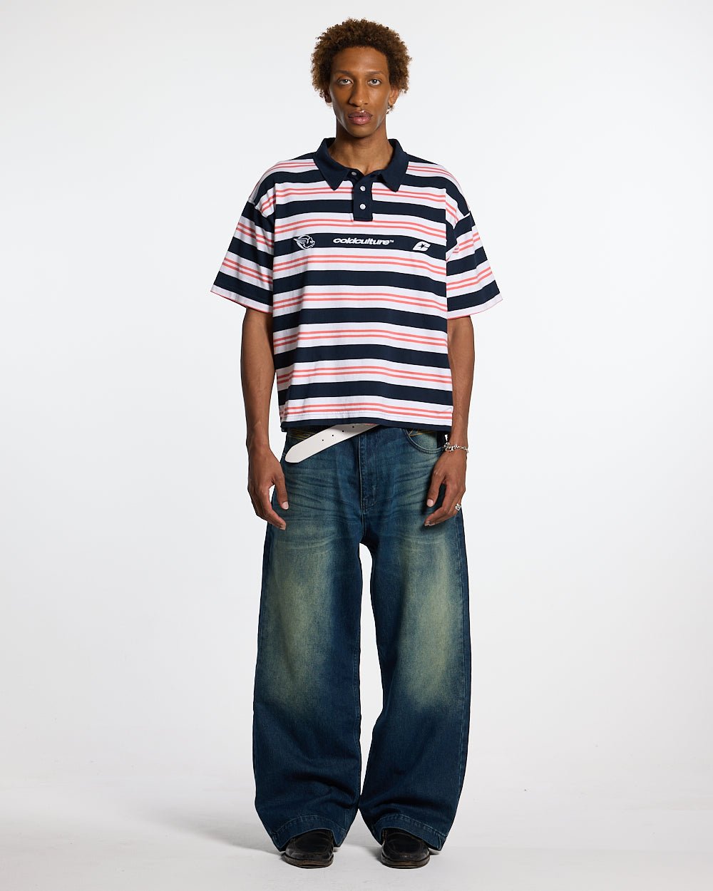 AEROSTRIPES POLO BLUE SEA/CORAL - COLD CULTURE