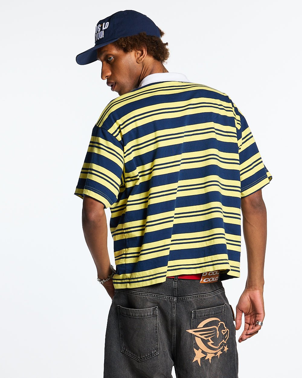 AEROSTRIPES POLO YELLOW/BLUE - COLD CULTURE