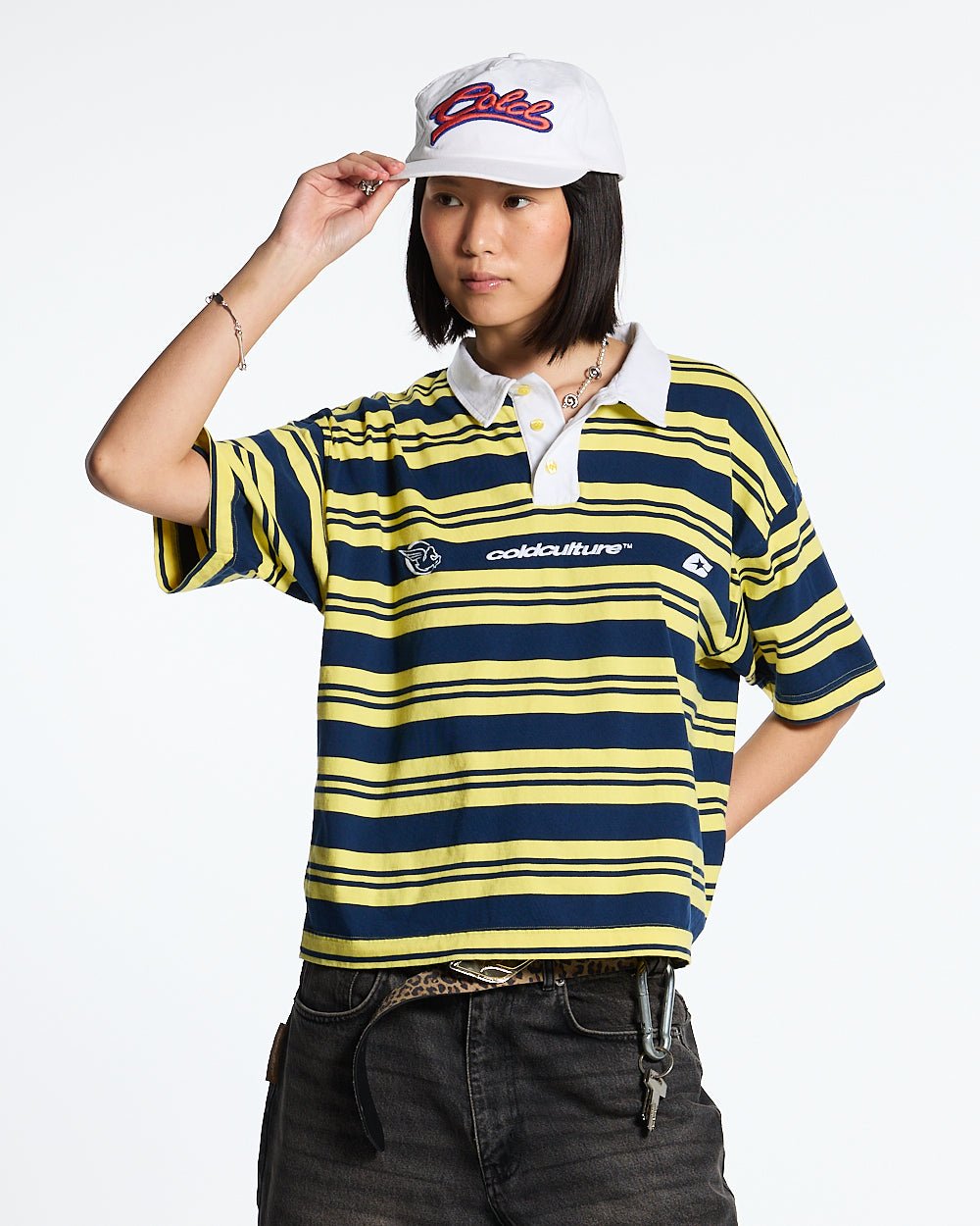 AEROSTRIPES POLO YELLOW/BLUE - COLD CULTURE