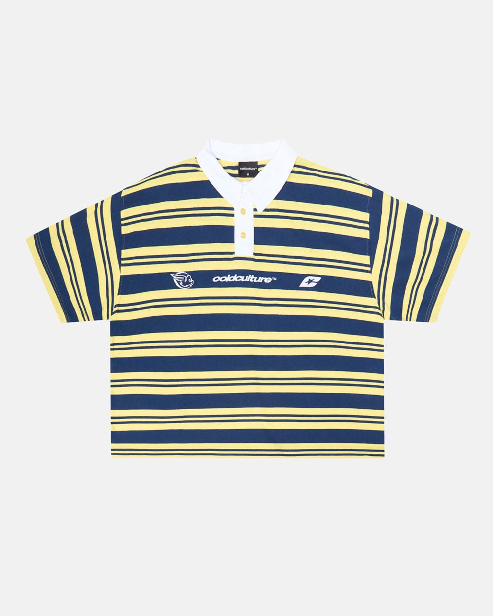 AEROSTRIPES POLO YELLOW/BLUE - COLD CULTURE