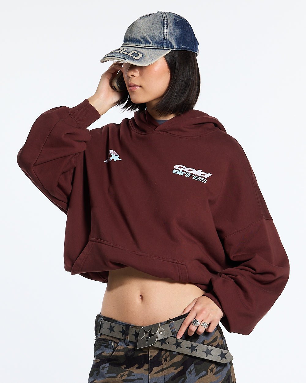 AIRLINES HOODIE BITTER CHOCOLATE - COLD CULTURE #woman