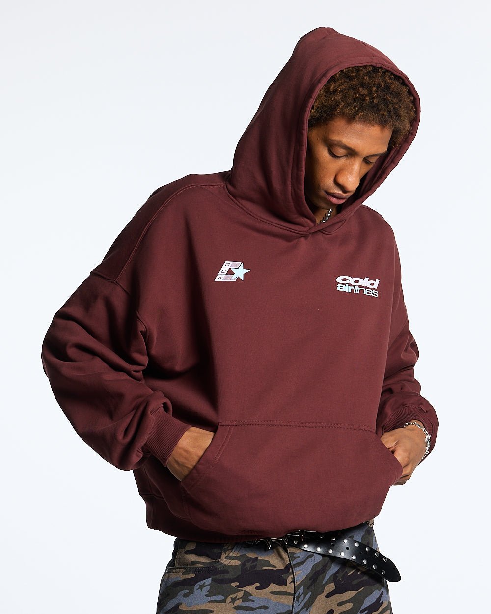 AIRLINES HOODIE BITTER CHOCOLATE - COLD CULTURE #man