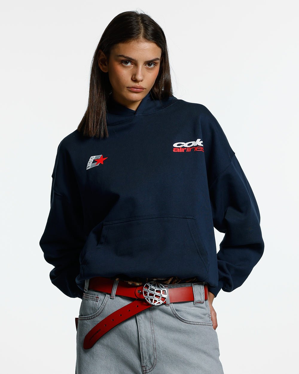 AIRLINES HOODIE MARINE BLUE - COLD CULTURE