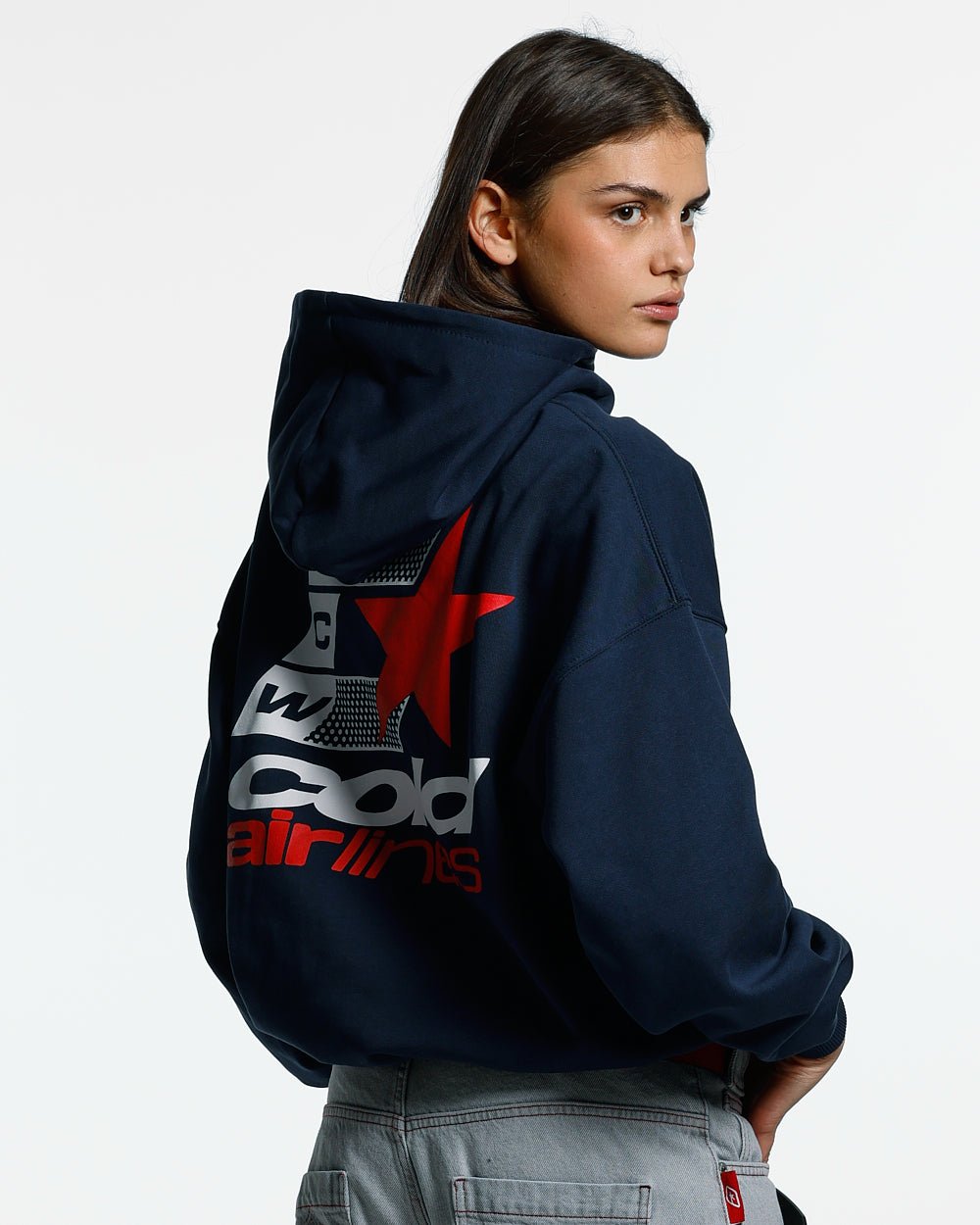 AIRLINES HOODIE MARINE BLUE - COLD CULTURE