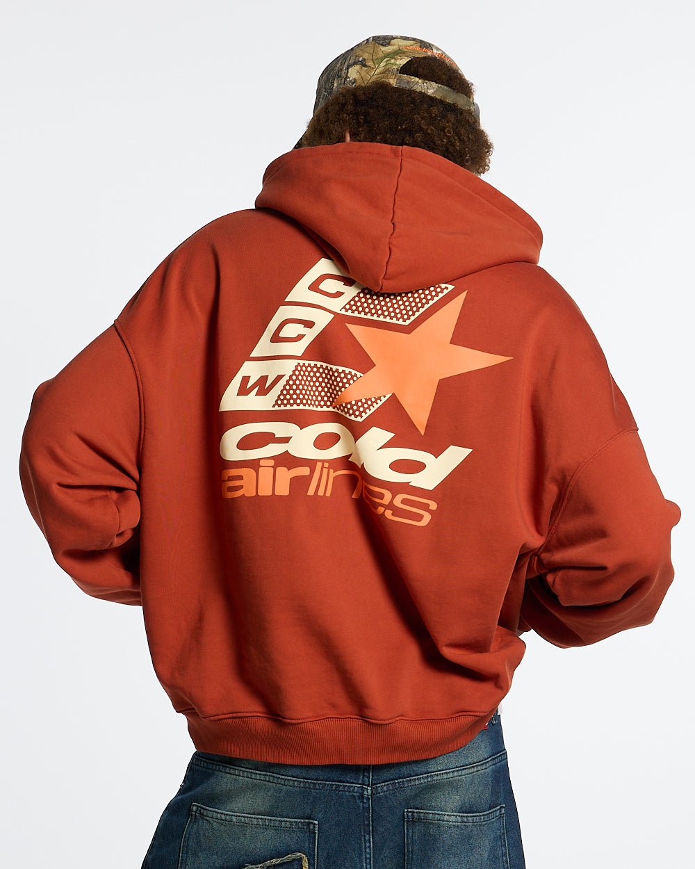 AIRLINES HOODIE RED CLAY - COLD CULTURE