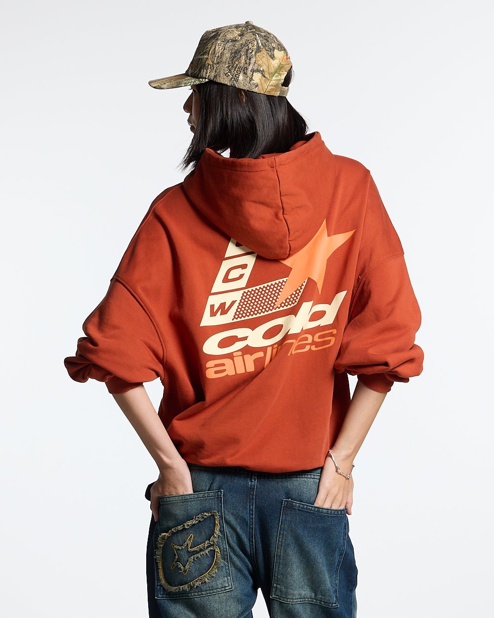 AIRLINES HOODIE RED CLAY - COLD CULTURE