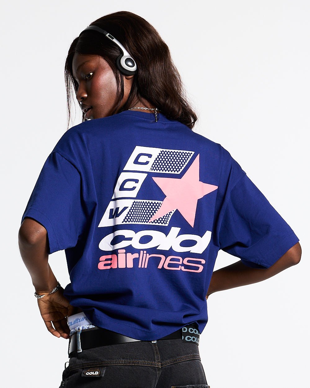 AIRLINES TEE INTENSE BLUE - COLD CULTURE