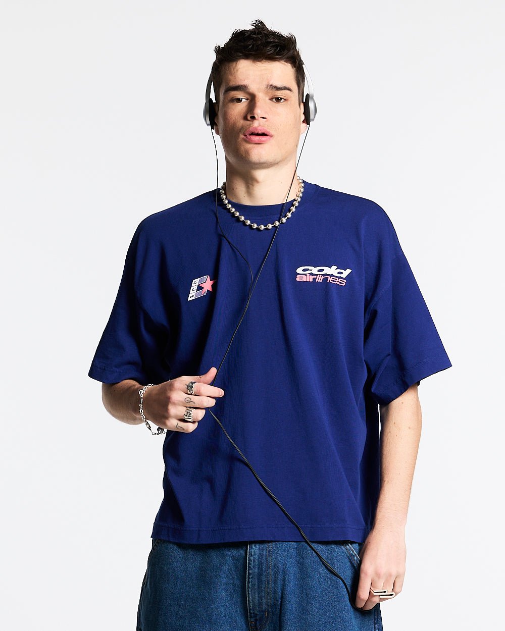 AIRLINES TEE INTENSE BLUE - COLD CULTURE