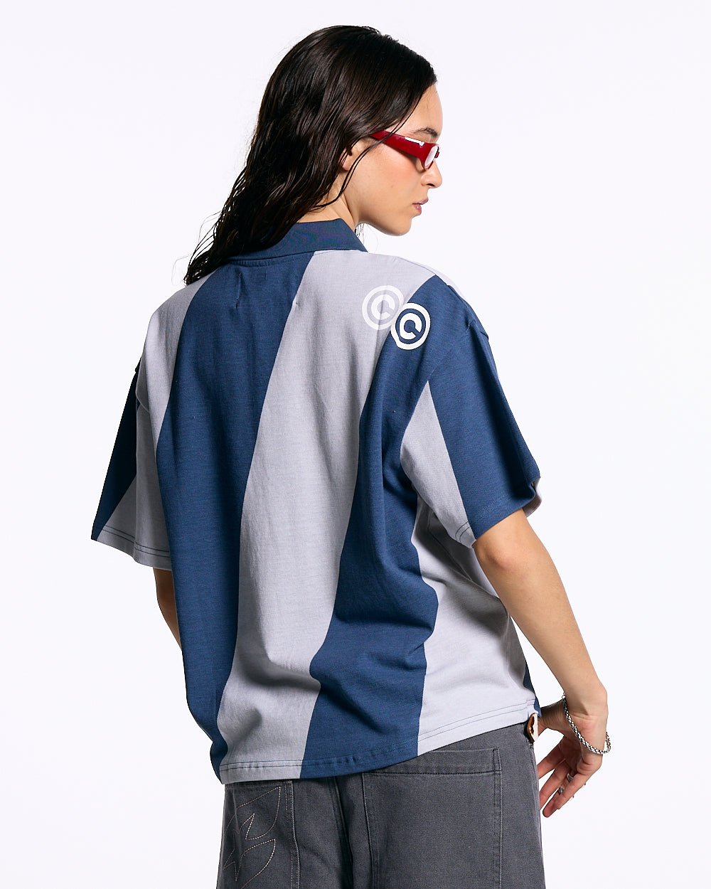 ASLANT STRIPES POLO TEE BLUE - COLD CULTURE