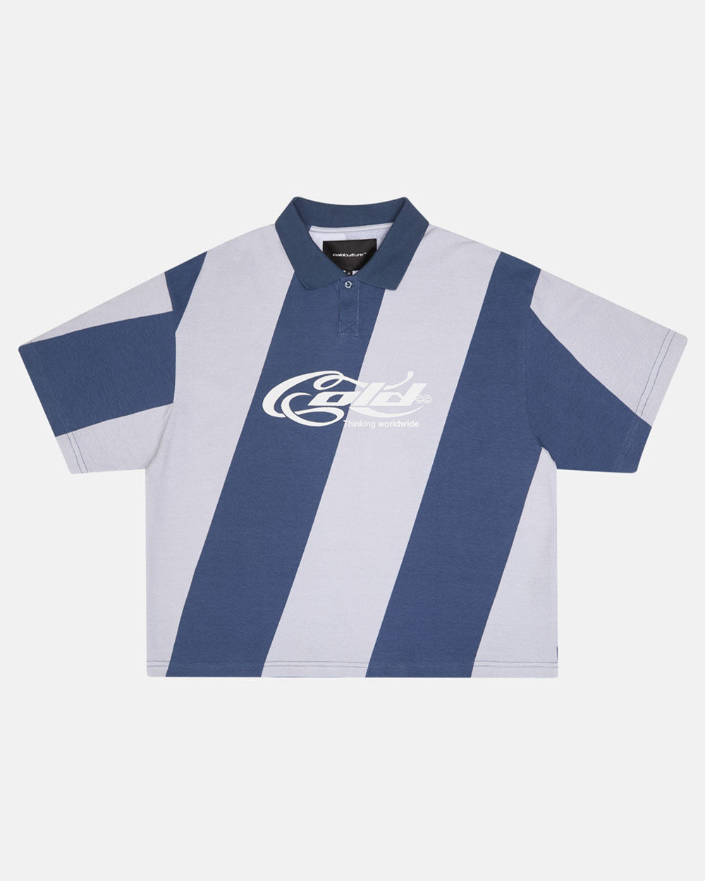 ASLANT STRIPES POLO TEE BLUE - COLD CULTURE