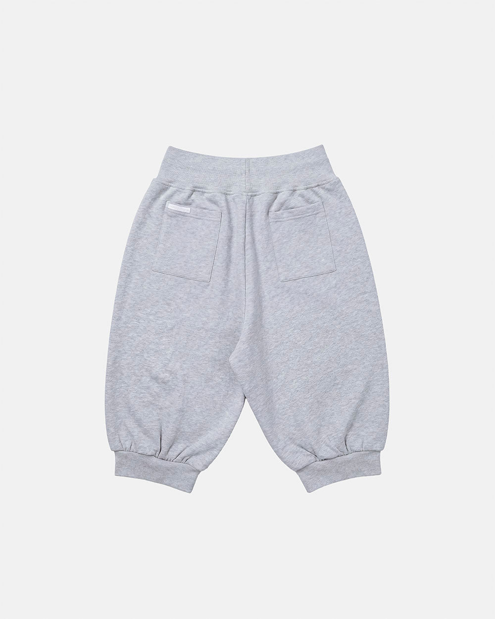 B-BOY CAPRI PANTS HEATHER GREY - heather grey capri sweatpants, back view - Cold Culture