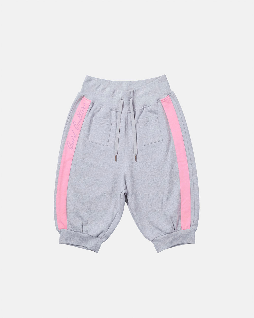 B-BOY CAPRI PANTS HEATHER GREY - heather grey capri sweatpants, front view - Cold Culture