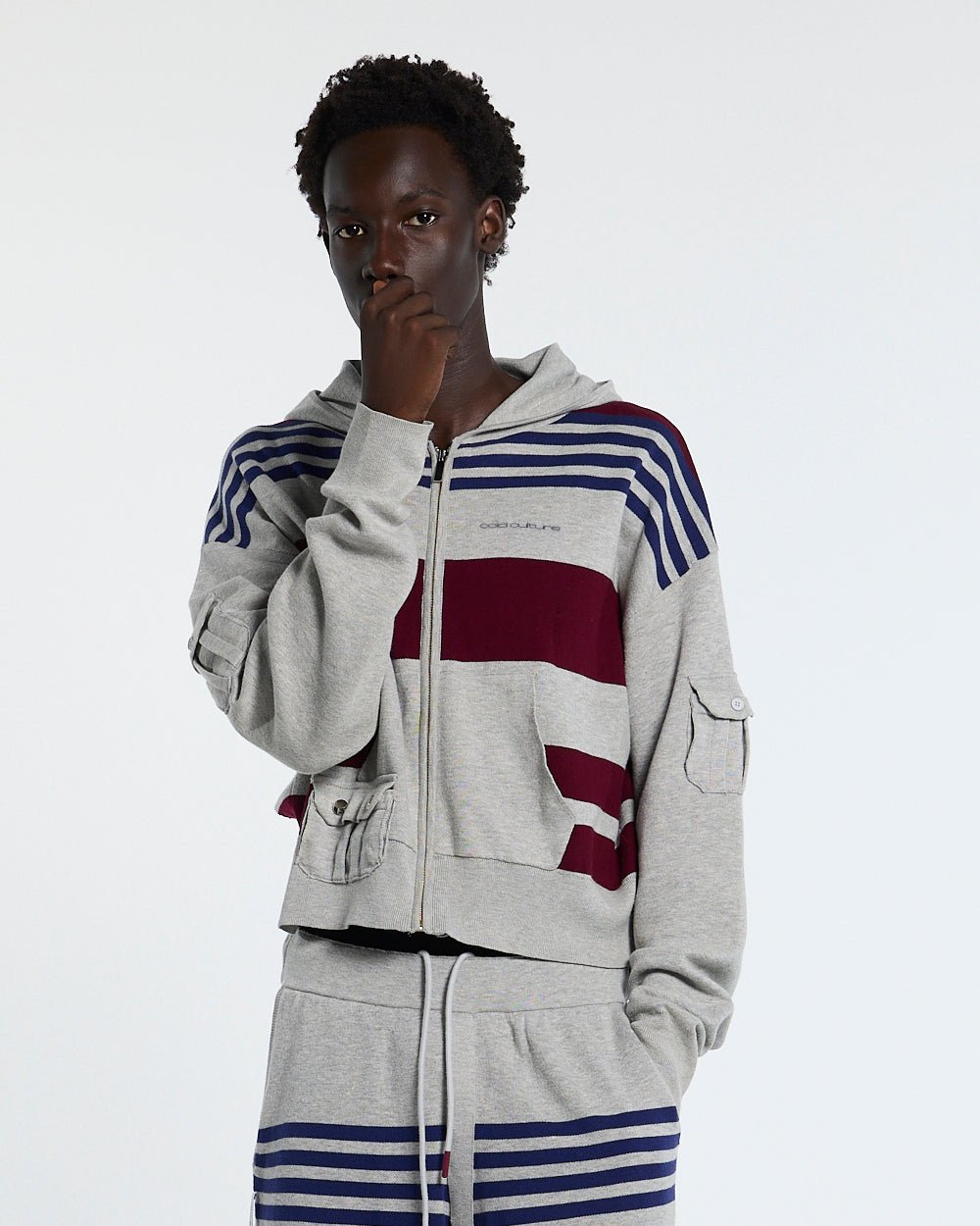 BAIT ZIP KNIT HOODIE HEATHER GREY - Cold Culture