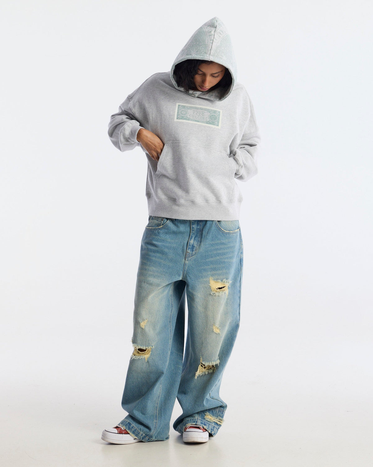 BANDS HOODIE MAN HEATHER GREY - Cold Culture