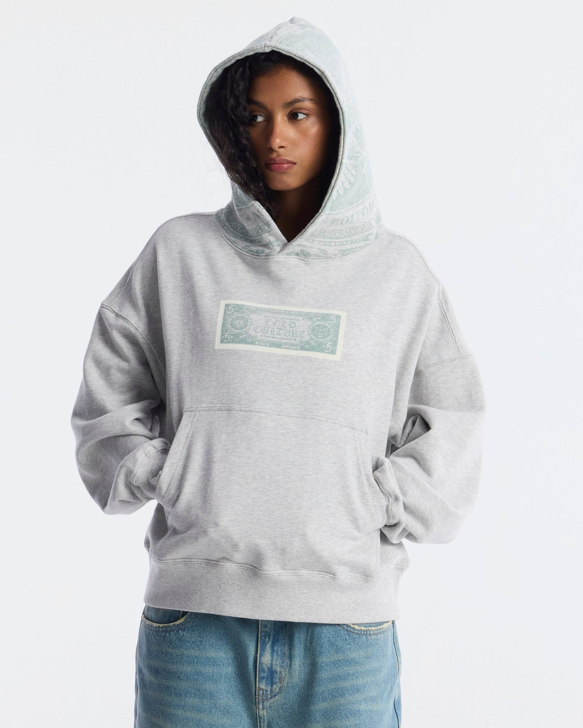 BANDS HOODIE MAN HEATHER GREY - Cold Culture