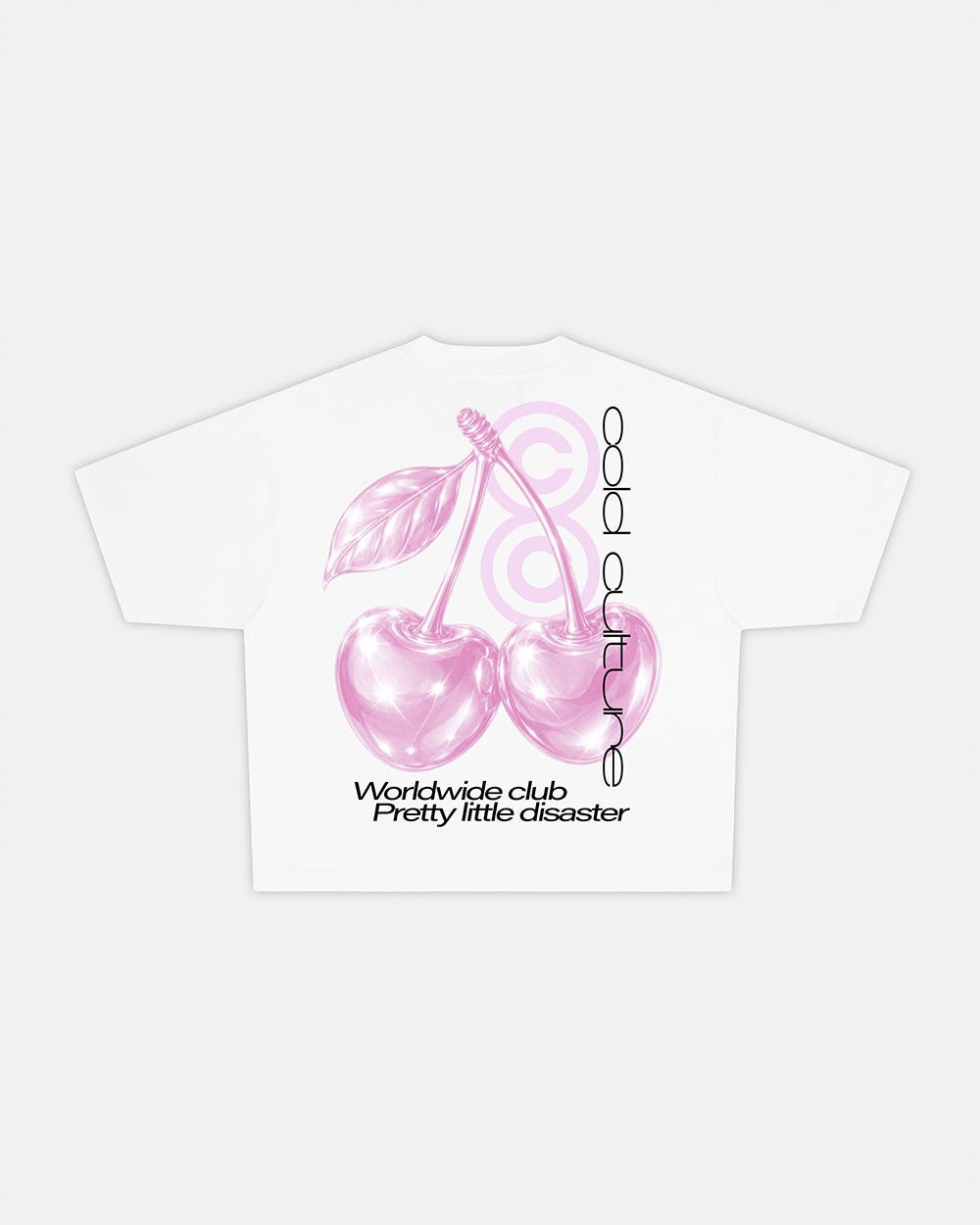 BERRY TEE WHITE - white graphic print tee, back view - Cold Culture