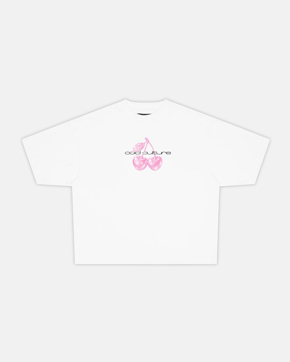 BERRY TEE WHITE - white graphic print tee, front view - Cold Culture