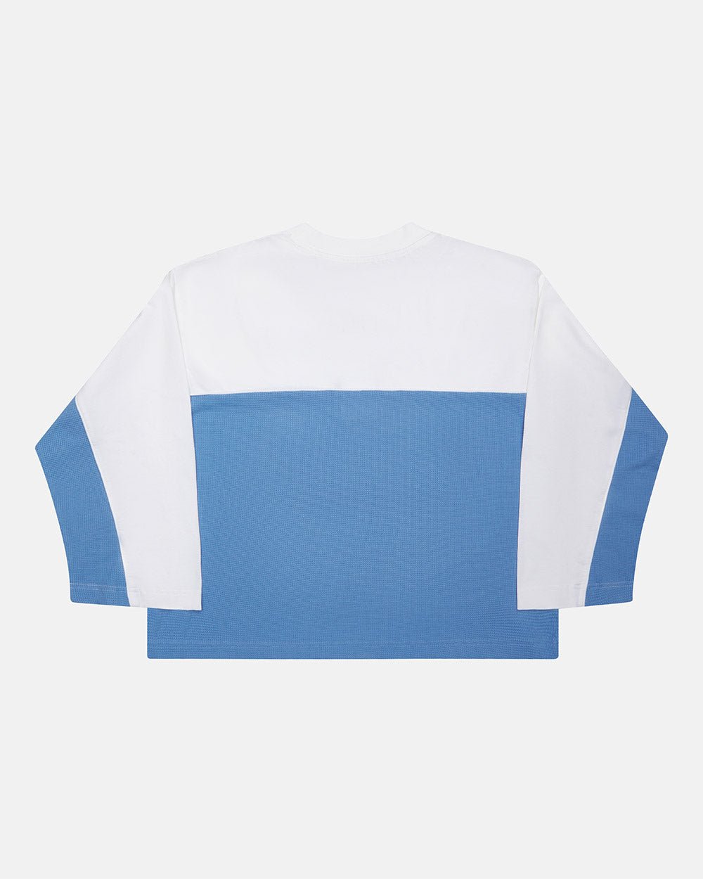 BICOLOR WAFFLE LONGSLEEVE BLUE & WHITE - Cold Culture