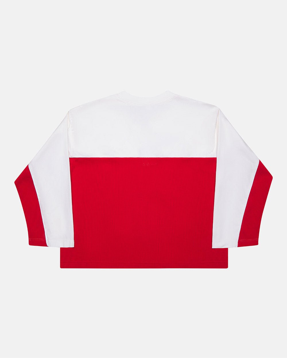 BICOLOR WAFFLE LONGSLEEVE RED & WHITE - Cold Culture