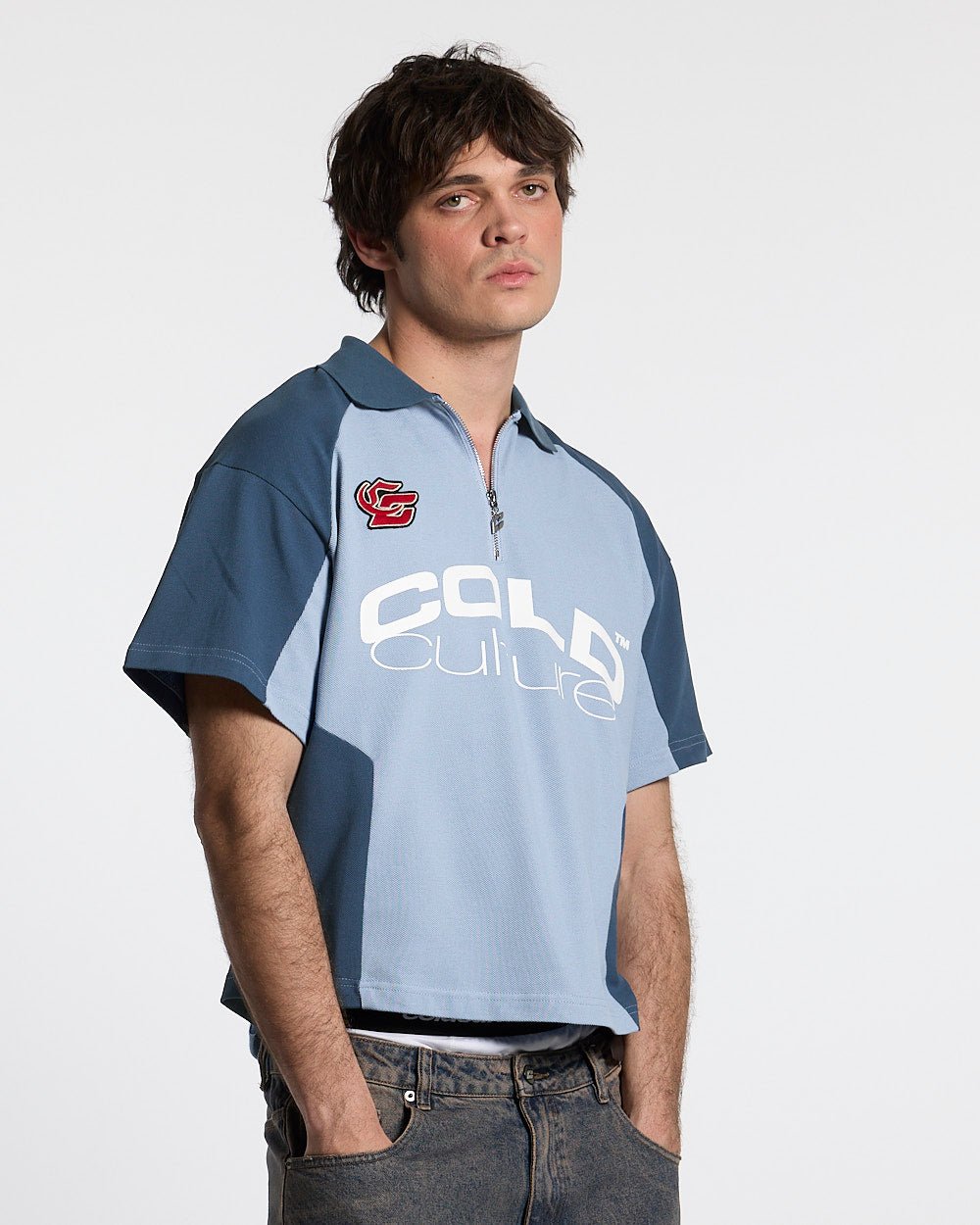 BIKER POLO LIGHT BLUE - Cold Culture #man