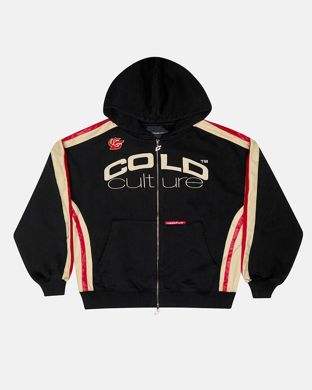 BIKER ZIP HOODIE BLACK