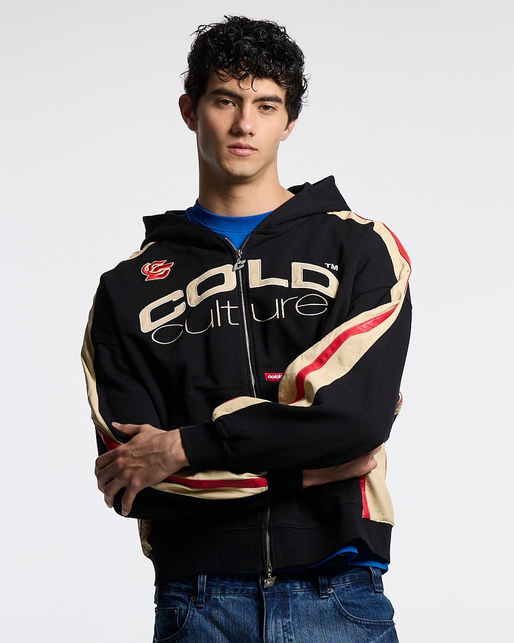BIKER ZIP HOODIE BLACK - Cold Culture #man