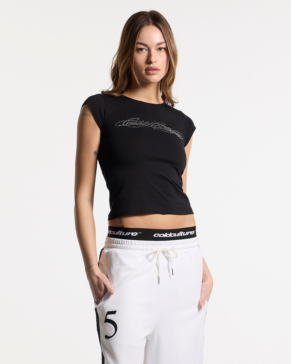 BLING BABY TEE BLACK - Cold Culture