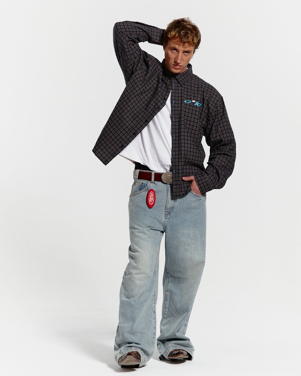 BRICK LANE SHIRT BLUE SQUARE - COLD CULTURE