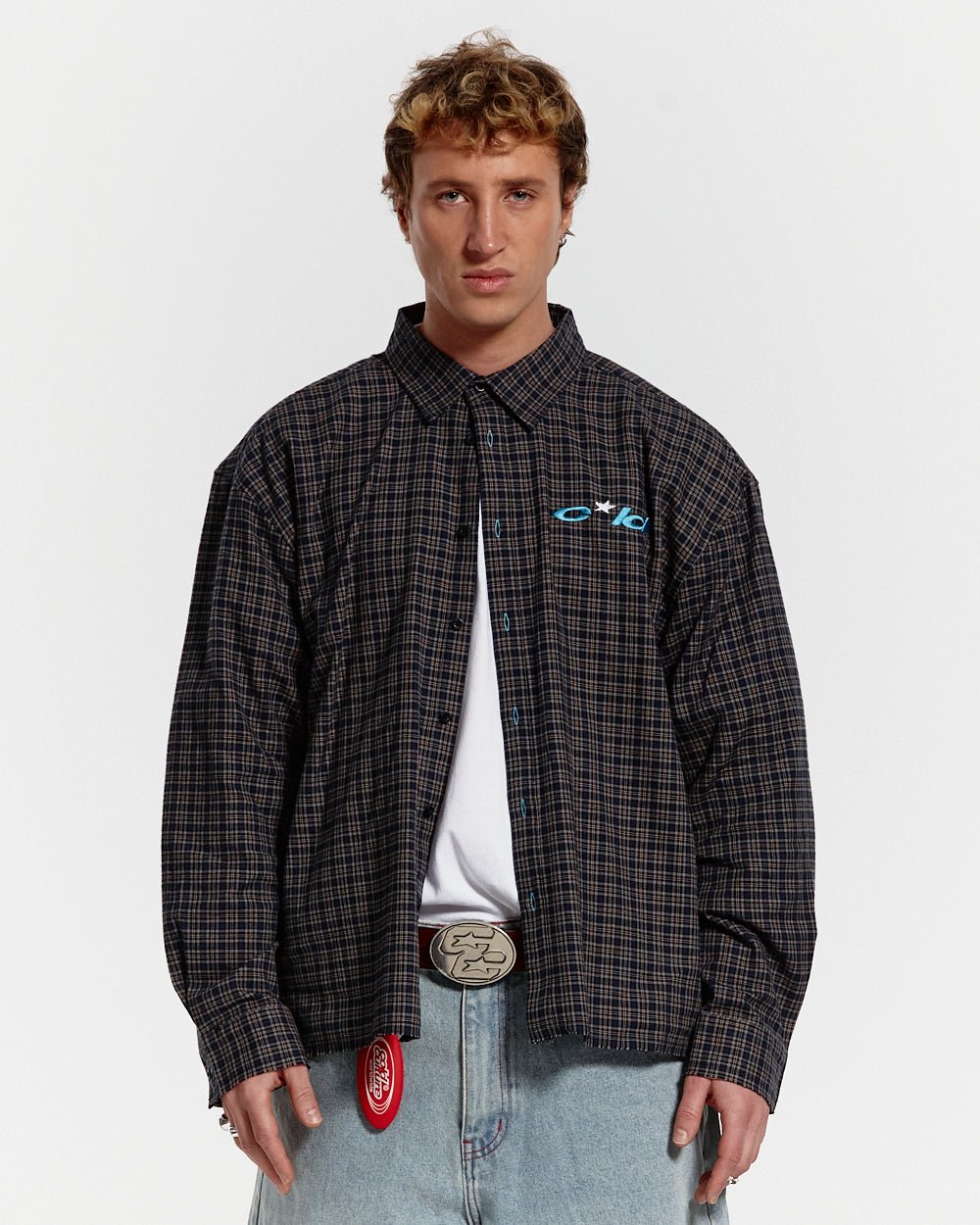BRICK LANE SHIRT BLUE SQUARE - COLD CULTURE