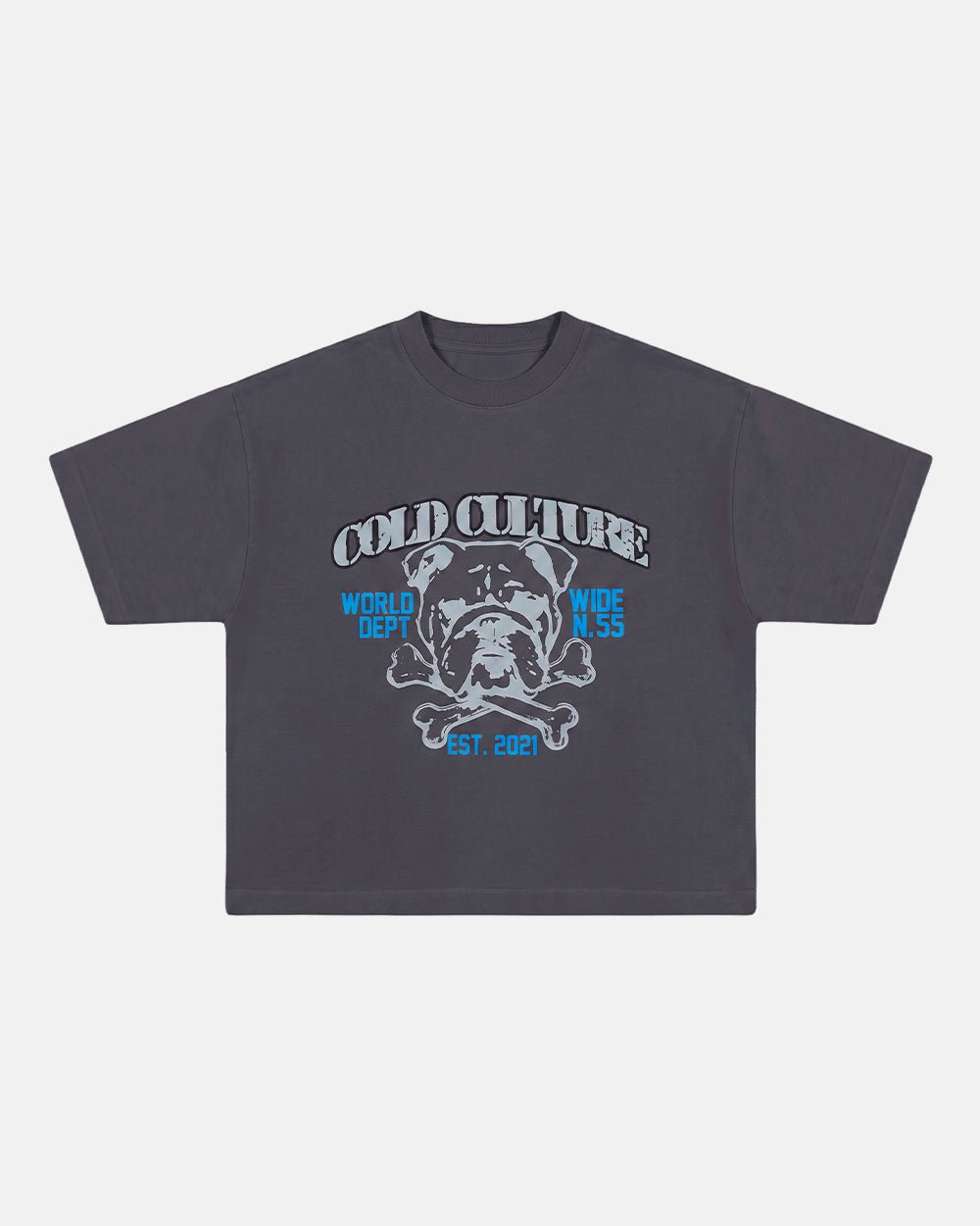 BULLDOG TEE DARK GREY - Cold Culture